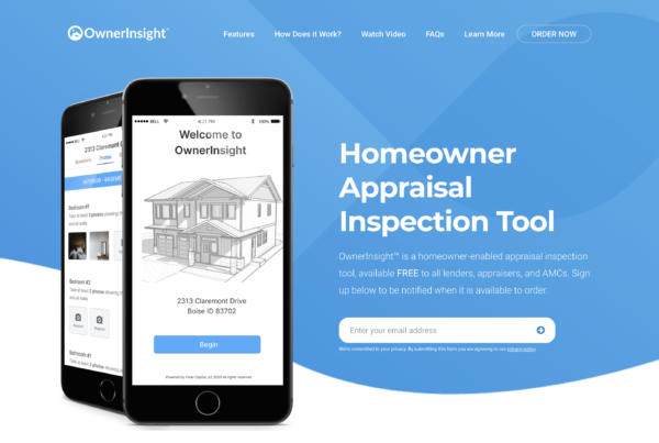 OwnerInsight, Homeowner Appraisal Inspection Tool, for lenders, appraisers, and AMCs