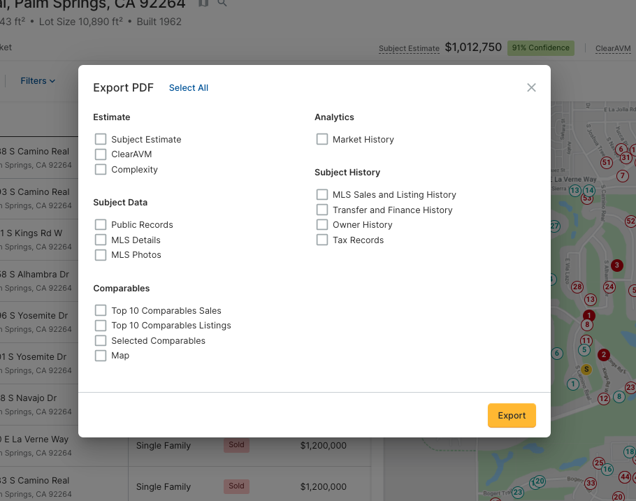 export property comp report