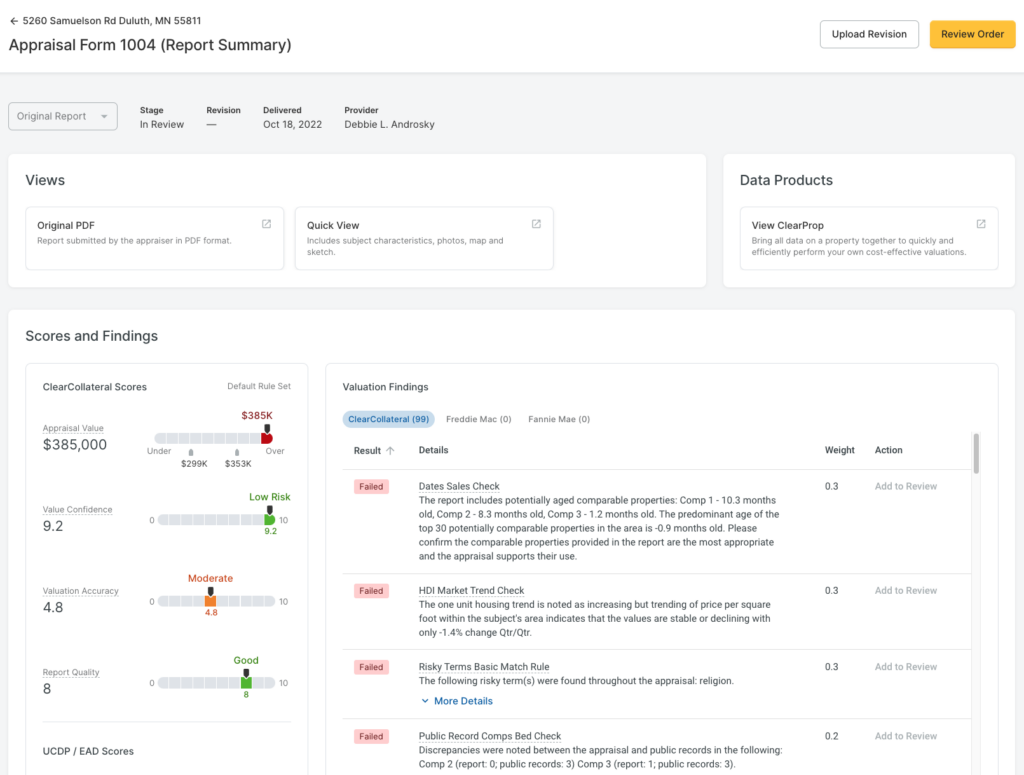 clearcollateral review report summary