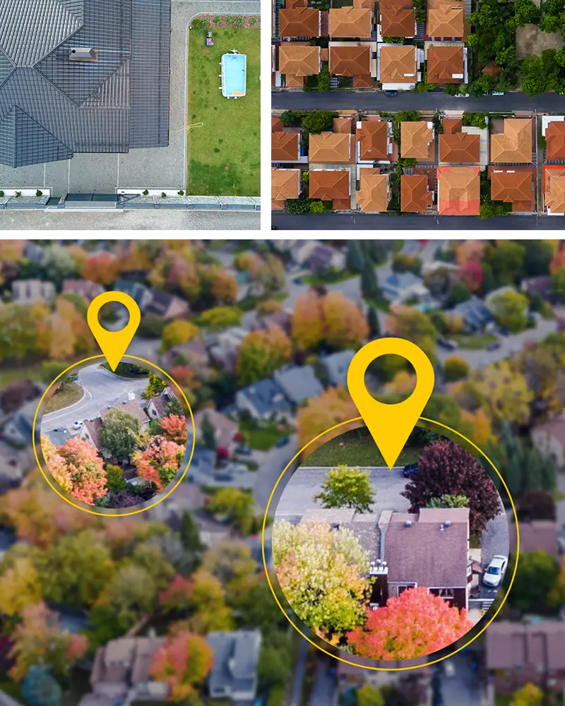 aerial overview of homes