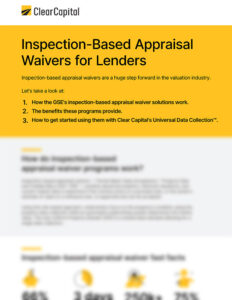 [Infographic] Inspection-Based Appraisal Waivers for Lenders | Clear ...