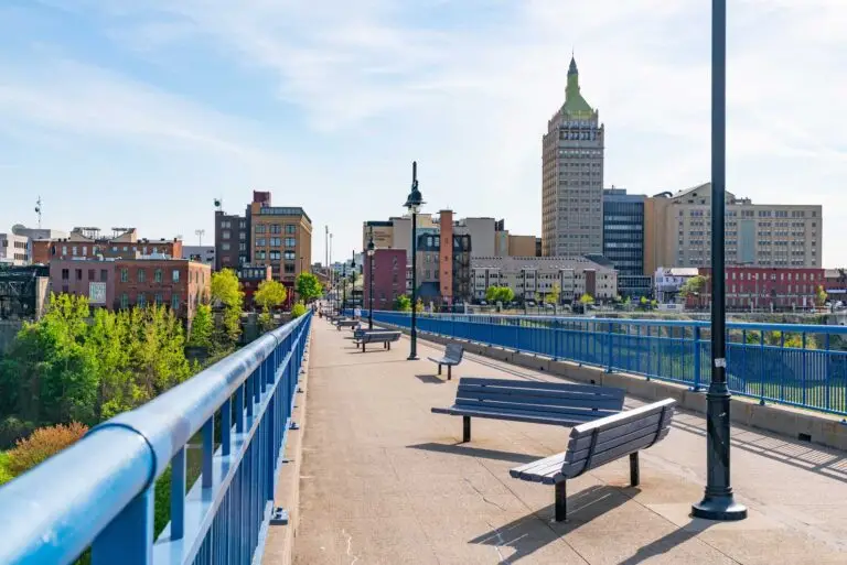 Benches in Rochester, New York, the top-performing metro in the April 2025 Clear Capital Home Data Index Market Report.